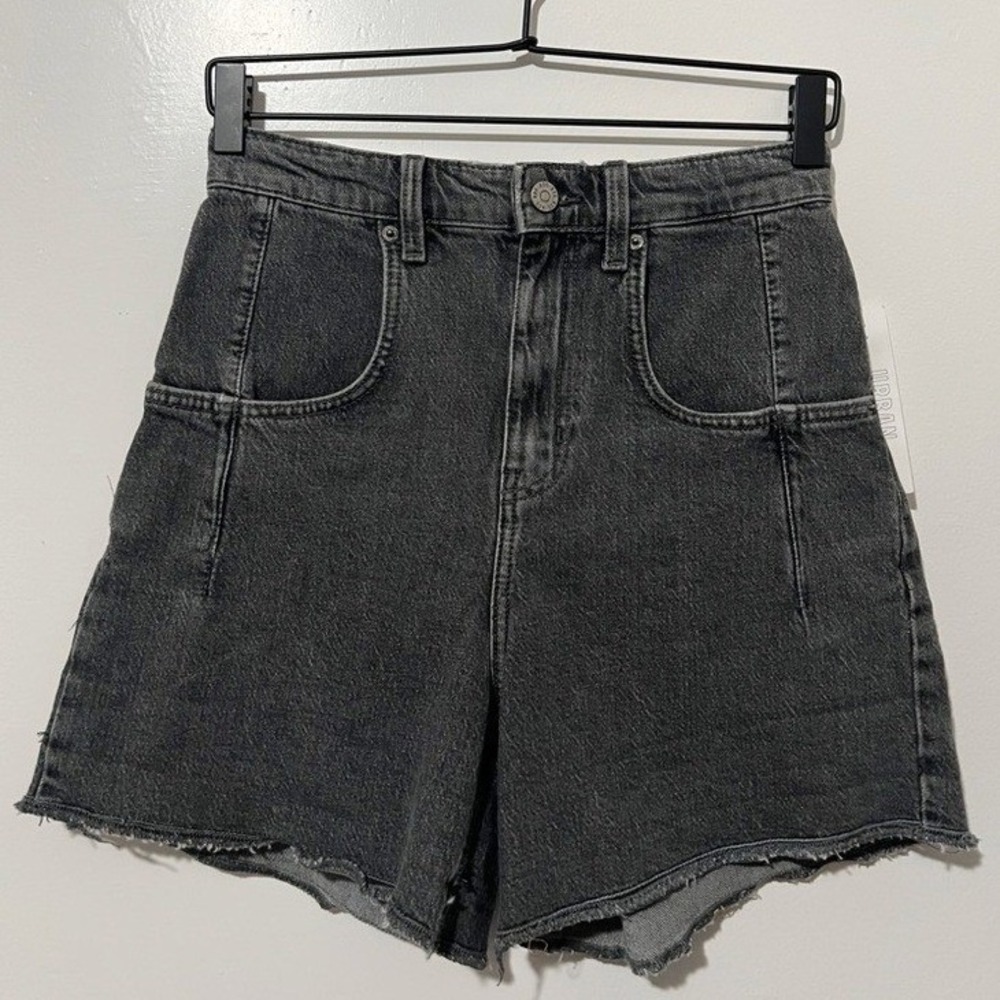 BDG Urban Outfitters High Rise Stretch Denim Shorts Washed Black Size 25 NWT